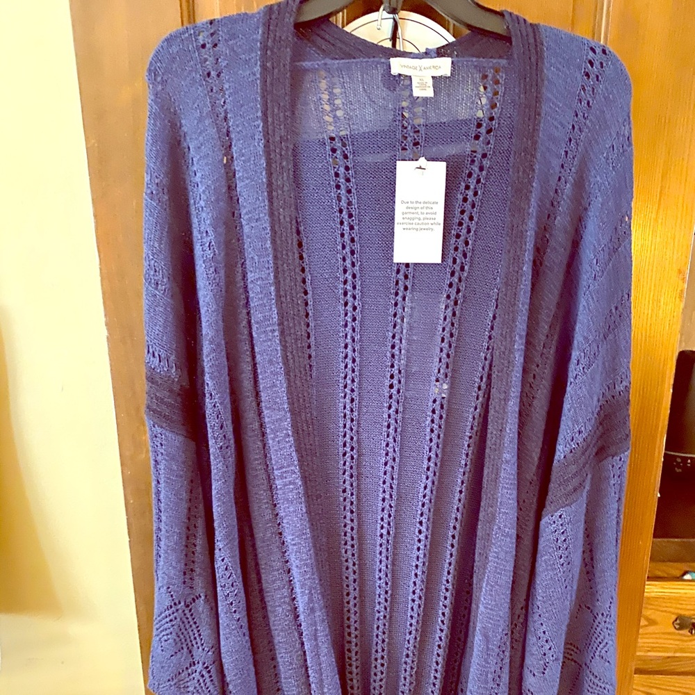 New Blue VINTAGE X AMERICA Cardigan SIZE XL